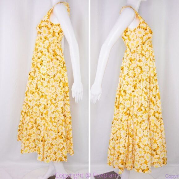 NWT kate spade Kate Daisy Vineyard Midi Cotton Dress, Yellow - Picture 5 of 16